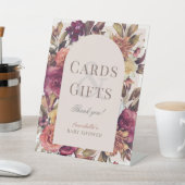 Herfstkrans Arch Roze Baby shower Kaarten & gesche Reclamebord Met Voetstuk (Insitu)