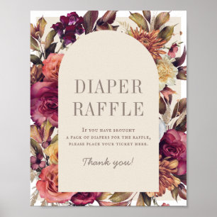 Herfstkrans Boog Lichtbruine Baby Shower Luierraff Poster
