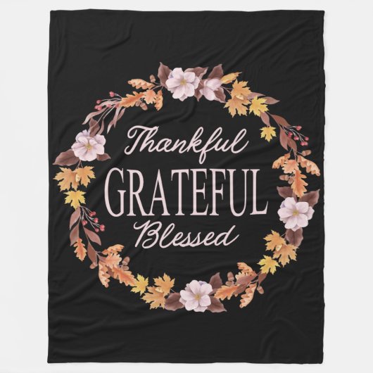 Herfstkrans dankbaar gezegend fleece deken (Voorkant)