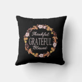 Herfstkrans dankbaar gezegend kussen (Achterkant)