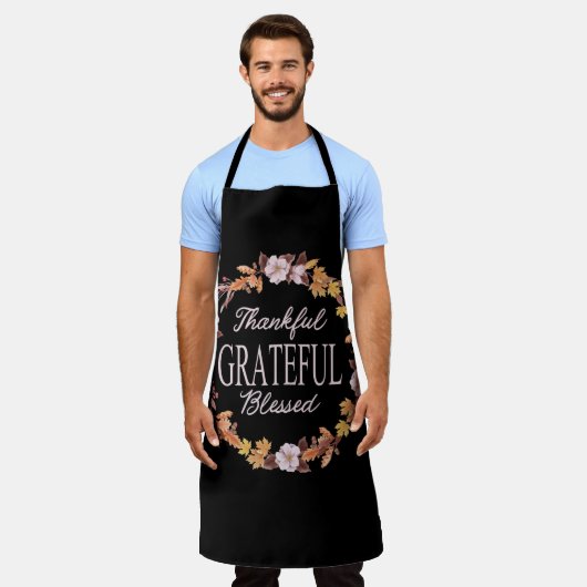 Herfstkrans dankbaar gezegend schort (Gedragen)