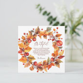 Herfstkrans Elegante rustieke Thanksgiving Feestdagenkaart (Staand voorkant)