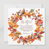 Herfstkrans Elegante rustieke Thanksgiving Feestdagenkaart (Voorkant)