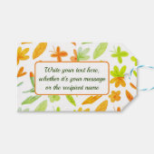 Herfstkrans giftlabels in groen oranje cadeaulabel (Voorkant (Horizontaal))