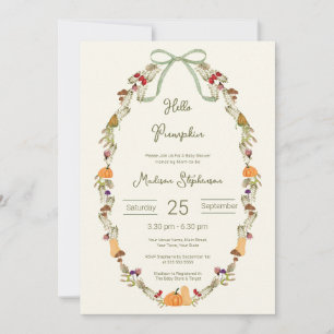 Herfstkrans Hallo Pompoen Baby Shower All in One Kaart