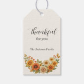 Herfstkrans – Herfst Bloemen Thanksgiving Cadeaulabel (Voorkant)
