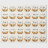 Herfstkrans – Herfst Bloemen Thanksgiving Cadeaupapier (Vlak)