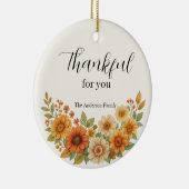 Herfstkrans – Herfst Bloemen Thanksgiving Keramisch Ornament (Rechts)