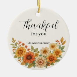 Herfstkrans – Herfst Bloemen Thanksgiving Keramisch Ornament