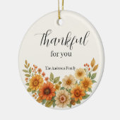 Herfstkrans – Herfst Bloemen Thanksgiving Keramisch Ornament (Links)