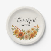 Herfstkrans – Herfst Bloemen Thanksgiving Papieren Bordje (Voorkant)