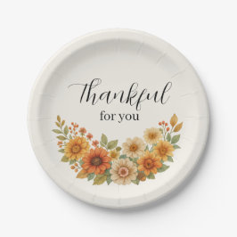 Herfstkrans – Herfst Bloemen Thanksgiving Papieren Bordje