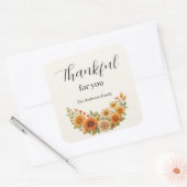 Herfstkrans – Herfst Bloemen Thanksgiving Vierkante Sticker (Envelop)
