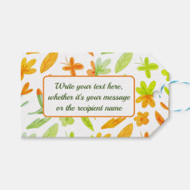 Herfstkrans in groene oranje cadeau favorietlabels cadeaulabel