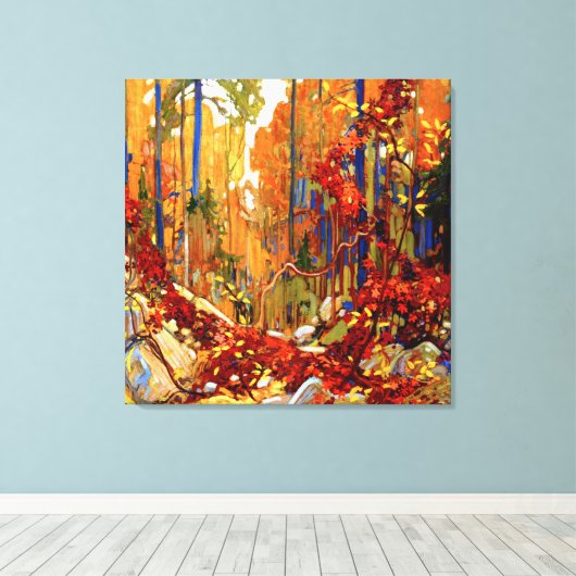 Herfstkrans, kunst door Tom Thomson, Canvas Afdruk (Insitu (Houten vloer))