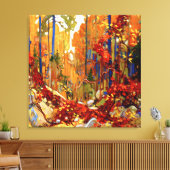 Herfstkrans, kunst door Tom Thomson, Canvas Afdruk (Insitu (Woonkamer))