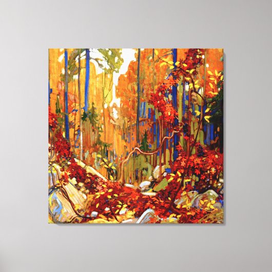 Herfstkrans, kunst door Tom Thomson, Canvas Afdruk (Voorkant)