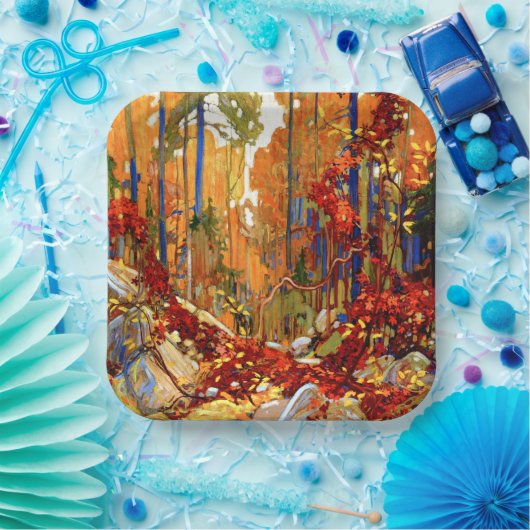 Herfstkrans, kunst door Tom Thomson,  Papieren Bordje (Feest)