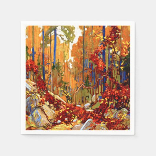 Herfstkrans, kunstwerk van Tom Thomson,  Servet (Voorkant)