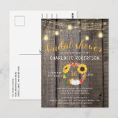 Herfstkrans met landelijke uitstraling Bruiloftssh Briefkaart (Voorkant / Achterkant)