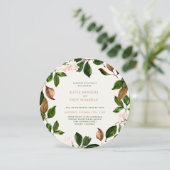 Herfstkrans met  roze bloesems kaart (Staand voorkant)