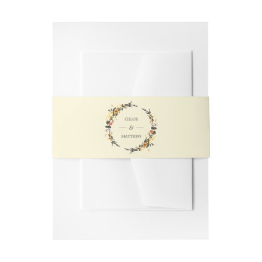 herfstkrans | Modern Huwelijk Custom Uitnodigingen Wikkel (Voorkant Voorbeeld)