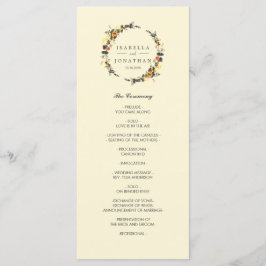 Herfstkrans | Modern  Huwelijksprogramma Programmakaart