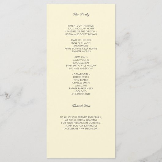 herfstkrans | Modern trouwprogramma Programmakaart (Achterkant)