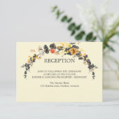 herfstkrans | Moderne bruiloft RECEPTIE Kaart (Staand voorkant)