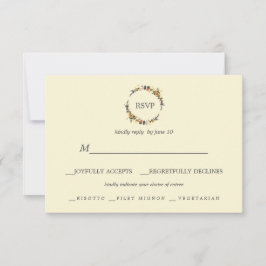 herfstkrans | Moderne bruiloft RSVP maaltijd keuze