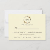 herfstkrans | Moderne bruiloft RSVP maaltijd keuze Kaartje (Voorkant)