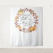 Herfstkrans Pompoen Bruiloft Backdrop Wandkleed (Voorkant)