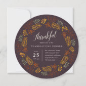 Herfstkrans | Thanksgiving Dinner Uitnodiging (Voorkant)