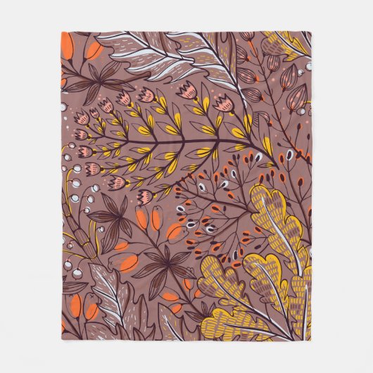 Herfstkruiden, bloemennaadloos. fleece deken (Voorkant)