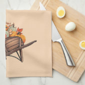 Herfstkruiwagen met pompoenen theedoek (Quarter Fold)