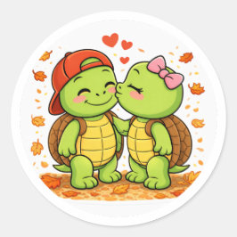 Herfstkus Ronde Sticker