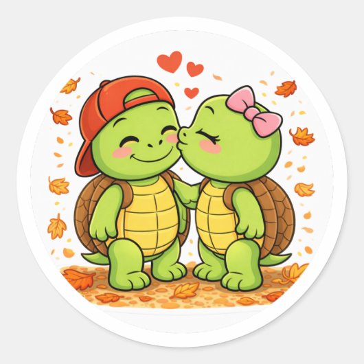 Herfstkus Ronde Sticker (Voorkant)