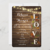 Herfstladder en bladeren liefde bruiloft kaart (Voorkant)