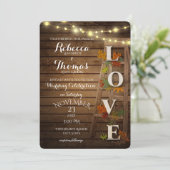 Herfstladder en bladeren liefde bruiloft kaart (Staand voorkant)