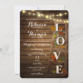 Herfstladder en bladeren liefde bruiloft kaart (Voorkant)