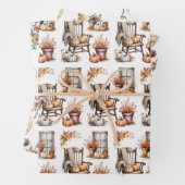 Herfstland, Heks Katten, Spook, Herfst, Herfst Inpakpapier Vel (In situ)