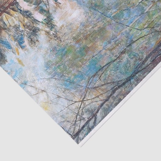 Herfstlandschap Beaumont-le-Roger, Normandië Tissuepapier (Detail)