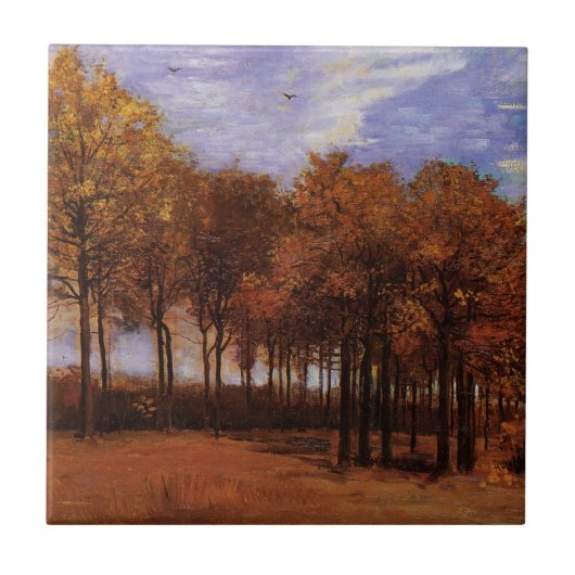 Herfstlandschap door Vincent van Gogh Tegeltje (Voorkant)