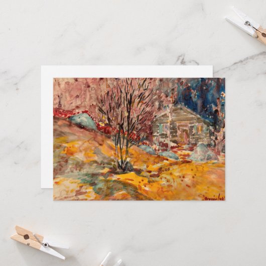 Herfstlandschap | George Luks Kaart (Voorkant / Achterkant in situ)