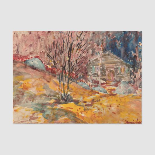 Herfstlandschap | George Luks Tissuepapier (Voorkant)