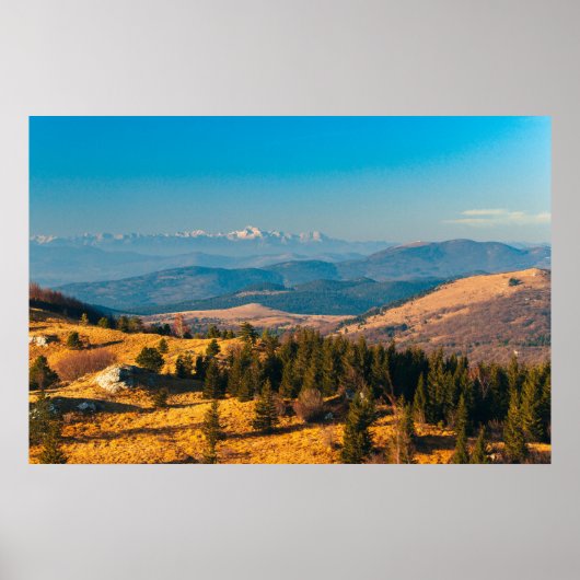 Herfstlandschap met berg Triglav Poster (Voorkant)