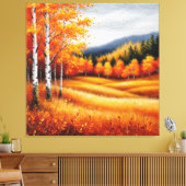 Herfstlandschap met berkenbomen canvas afdruk (Insitu (Woonkamer))