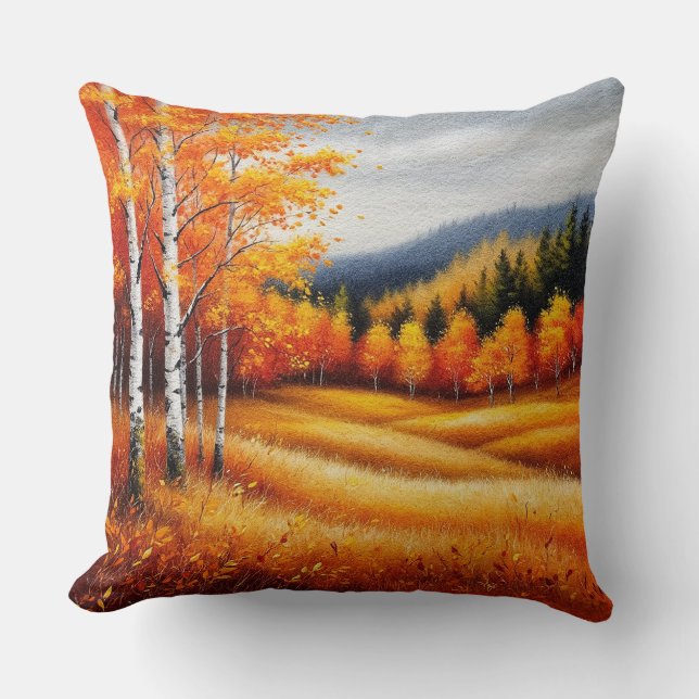 Herfstlandschap met berkenbomen kussen (Voorkant)