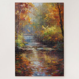 Herfstlandschap met Creek Legpuzzel
