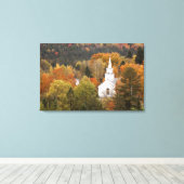 Herfstlandschap met kerk, Vermont, VS Canvas Afdruk (Insitu (Houten vloer))